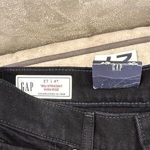 GAP women’s black 90’s straight high rise Jeans 27P /4P , petite length